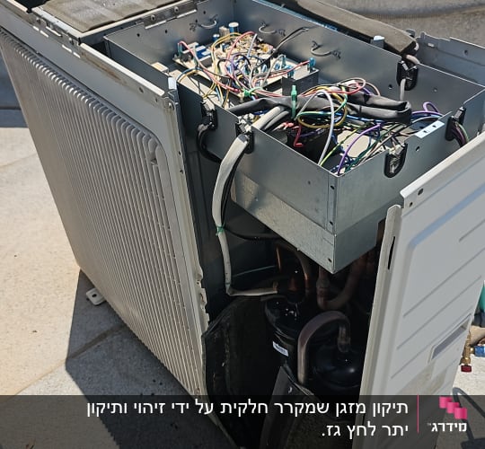 יחידת מיזוג אוויר פתוחה עם חוטים חשופים